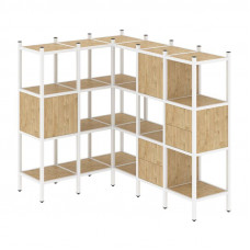 Loft Угловой внутренний стеллаж VR.L-30 Тиквуд Светлый/Металл Белый 1278*1694*1458