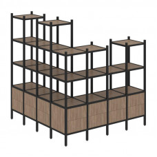 Loft Угловой внешний стеллаж наборный VR.L-55 Дуб Аризона/Металл Черный 1694*1694*1869