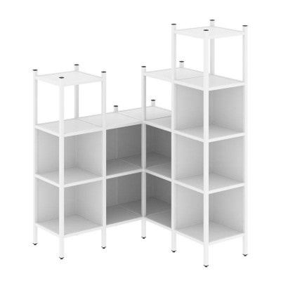 Loft Угловой внутренний стеллаж VR.L-39 Белый Бриллиант/Металл Белый 1278*1278*1869