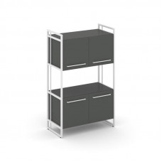 Rift Шкаф 3 ниши широкий RF.SS-33 Антрацит NEW/Металл Белый/Белый Ручки 798*396*1286