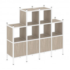 Loft Прямой стеллаж VR.L-16 Дуб Аттик/Металл Белый 1694*446*1458