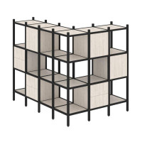 Loft Угловой внешний стеллаж наборный VR.L-52 Денвер Светлый/Металл Черный 1694*1278*1458