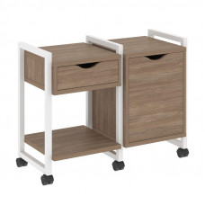 Loft Тумба на колесных опорах VR.L-TN-3.K Дуб Аризона/Металл Белый 970*460*767