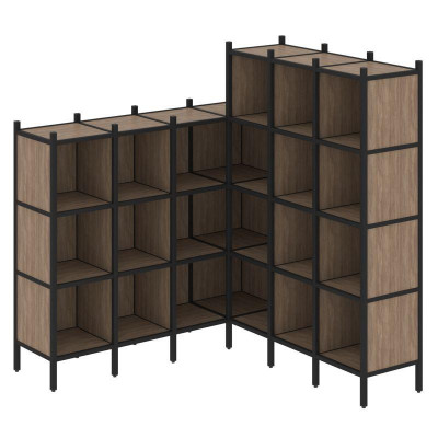 Loft Угловой внутренний стеллаж VR.L-50 Дуб Аризона/Металл Черный 1694*1694*1869