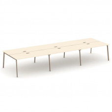 Estetica Рабочая станция 6 мест ES.D.RS-6.4-LP Сатин/Металл Латте 4740*1500*750