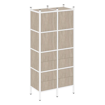 Loft Прямой стеллаж VR.L-04 Дуб Аттик/Металл Белый 862*446*1869