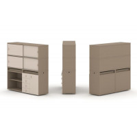 Estetica Набор №11. Тумба двойная+высокая надставка ES.NB.2V-11 Латте/Капучино 1500*410*1520