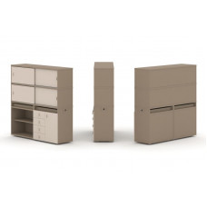 Estetica Набор №11. Тумба двойная+высокая надставка ES.NB.2V-11 Латте/Капучино 1500*410*1520