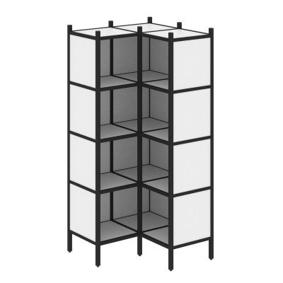 Loft Угловой внутренний стеллаж VR.L-31 Белый Бриллиант/Металл Черный 862*862*1869