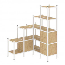 Loft Угловой внутренний стеллаж VR.L-40 Тиквуд Светлый/Металл Белый 1278*1278*1869