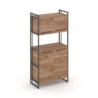 Rift Шкаф 4 ниши широкий RF.SS-42 Дуб Табак/Металл Антрацит/Черный Ручки 798*396*1648