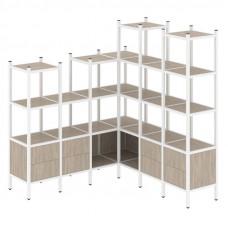 Loft Угловой внутренний стеллаж VR.L-41 Дуб Аттик/Металл Белый 1694*1694*1869