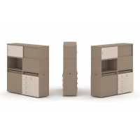 Estetica Набор №31. Тумба двойная+высокая надставка ES.NB.2V-31 Латте/Капучино 1500*410*1520