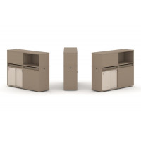 Estetica Набор №19. Тумба двойная+низкая надставка ES.NB.2N-19 Латте/Капучино 1500*410*1135