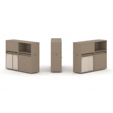 Estetica Набор №19. Тумба двойная+низкая надставка ES.NB.2N-19 Латте/Капучино 1500*410*1135