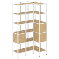 Loft Угловой внутренний стеллаж VR.L-35 Тиквуд Светлый/Металл Белый 1278*862*2280