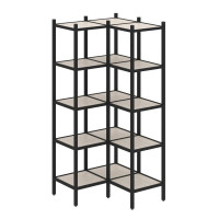 Loft Угловой внутренний стеллаж VR.L-32 Денвер Светлый/Металл Черный 862*862*1869