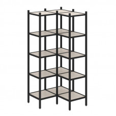 Loft Угловой внутренний стеллаж VR.L-32 Денвер Светлый/Металл Черный 862*862*1869