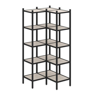 Loft Угловой внутренний стеллаж VR.L-32 Денвер Светлый/Металл Черный 862*862*1869