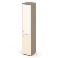 Estetica Шкаф высокий узкий правый ES.SU-1.2R (R) I Латте/Сатин/Лакобель ivory 400*420*1977