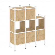 Loft Прямой стеллаж VR.L-15 Тиквуд Светлый/Металл Белый 1278*446*1458