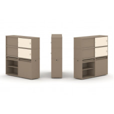 Estetica Набор №22. Тумба двойная+высокая надставка ES.NB.2V-22 Латте/Сатин 1500*410*1520