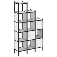 Loft Прямой стеллаж VR.L-21 Белый Бриллиант/Металл Черный 1278*446*2280