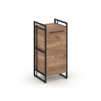 Rift Шкаф 2 ниши узкий RF.SU-21 (L) Дуб Табак/Металл Черный/Черный Ручки 420*396*924