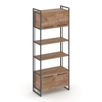 Rift Шкаф 5 ниш широкий RF.SS-54 Дуб Табак/Металл Антрацит/Черный Ручки 798*396*2010