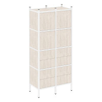 Loft Прямой стеллаж VR.L-04 Денвер Светлый/Металл Белый 862*446*1869