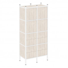 Loft Прямой стеллаж VR.L-04 Денвер Светлый/Металл Белый 862*446*1869