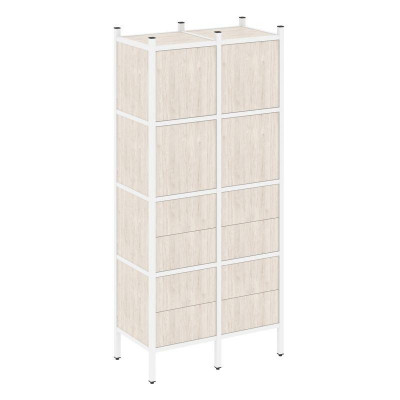 Loft Прямой стеллаж VR.L-04 Денвер Светлый/Металл Белый 862*446*1869