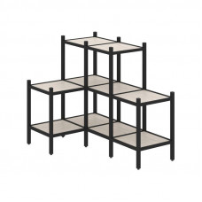 Loft Угловой внутренний стеллаж VR.L-37 Денвер Светлый/Металл Черный 862*1278*1047