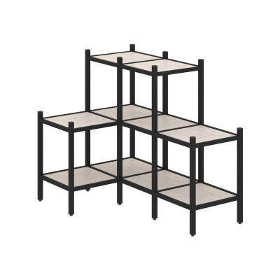 Loft Угловой внутренний стеллаж VR.L-37 Денвер Светлый/Металл Черный 862*1278*1047