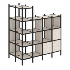 Loft Угловой внешний стеллаж наборный VR.L-57 Денвер Светлый/Металл Черный 862*1694*1869