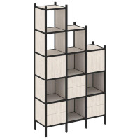 Loft Прямой стеллаж VR.L-22 Денвер Светлый/Металл Черный 1278*446*2280