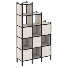 Loft Прямой стеллаж VR.L-22 Денвер Светлый/Металл Черный 1278*446*2280