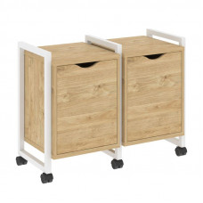 Loft Тумба на колесных опорах VR.L-TN-2.K Тиквуд Светлый/Металл Белый 970*460*767