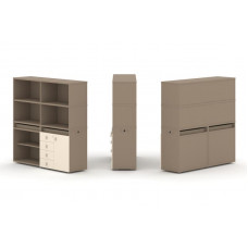 Estetica Набор №10. Тумба двойная+высокая надставка ES.NB.2V-10 Латте/Сатин 1500*410*1520