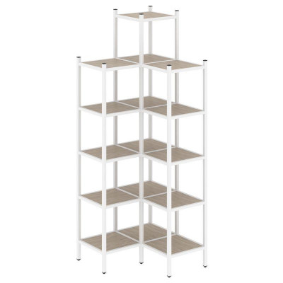 Loft Угловой внутренний стеллаж VR.L-46 Дуб Аттик/Металл Белый 862*862*2280