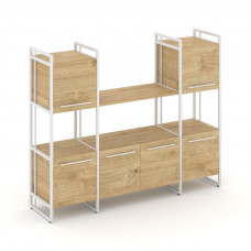 Rift Шкаф комбинированый RF.NS-002 Тиквуд Светлый/Металл Белый/Белый Ручки 1598*396*1286