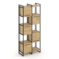 Rift Шкаф комбинированый RF.NS-003 Тиквуд Светлый/Металл Черный/Черный Ручки 820*396*2010