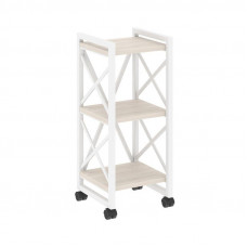 Loft Стеллаж на колесных опорах-3 полки VR.L-MST.K-3.4 Денвер Светлый/Металл Белый 400*400*968