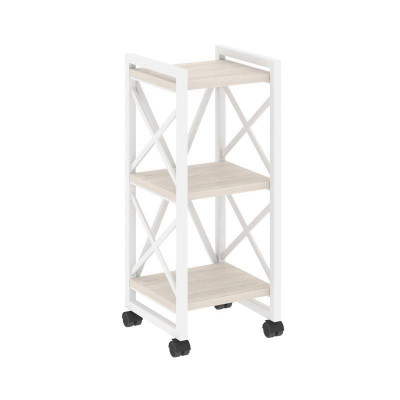 Loft Стеллаж на колесных опорах-3 полки VR.L-MST.K-3.4 Денвер Светлый/Металл Белый 400*400*968