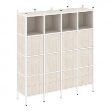 Loft Прямой стеллаж VR.L-09 Денвер Светлый/Металл Белый 1694*446*1869