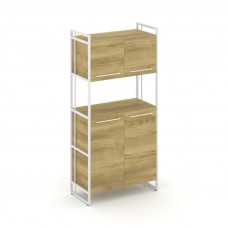 Rift Шкаф 4 ниши широкий RF.SS-42 Дуб Винченцо/Металл Белый/Белый Ручки 798*396*1648