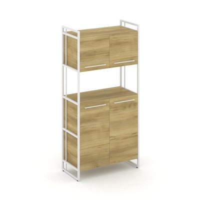 Rift Шкаф 4 ниши широкий RF.SS-42 Дуб Винченцо/Металл Белый/Белый Ручки 798*396*1648