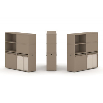 Estetica Набор №21. Тумба двойная+высокая надставка ES.NB.2V-21 Латте/Капучино 1500*410*1520