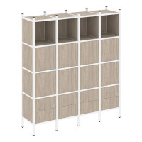 Loft Прямой стеллаж VR.L-09 Дуб Аттик/Металл Белый 1694*446*1869