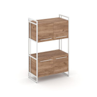 Rift Шкаф 3 ниши широкий RF.SS-33 Дуб Табак/Металл Белый/Белый Ручки 798*396*1286